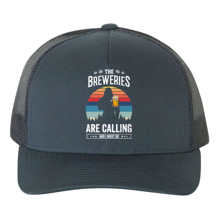 The Breweries Are Calling And I Must Go Funny Sasquatch Yupoong Adult 5-Panel Trucker Hat