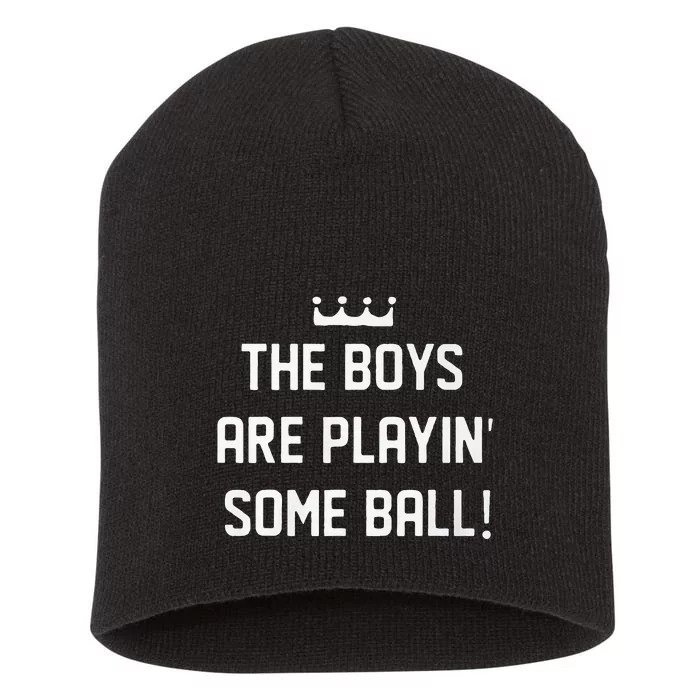 The Boy Are Playing Some Ball Short Acrylic Beanie