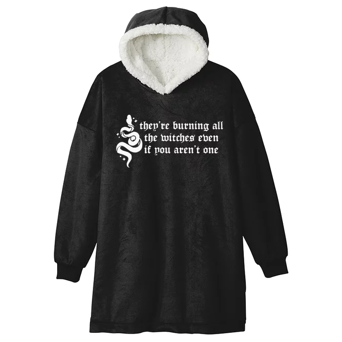 Theyre Burning All The Witches Even If You Arent One Hooded Wearable Blanket