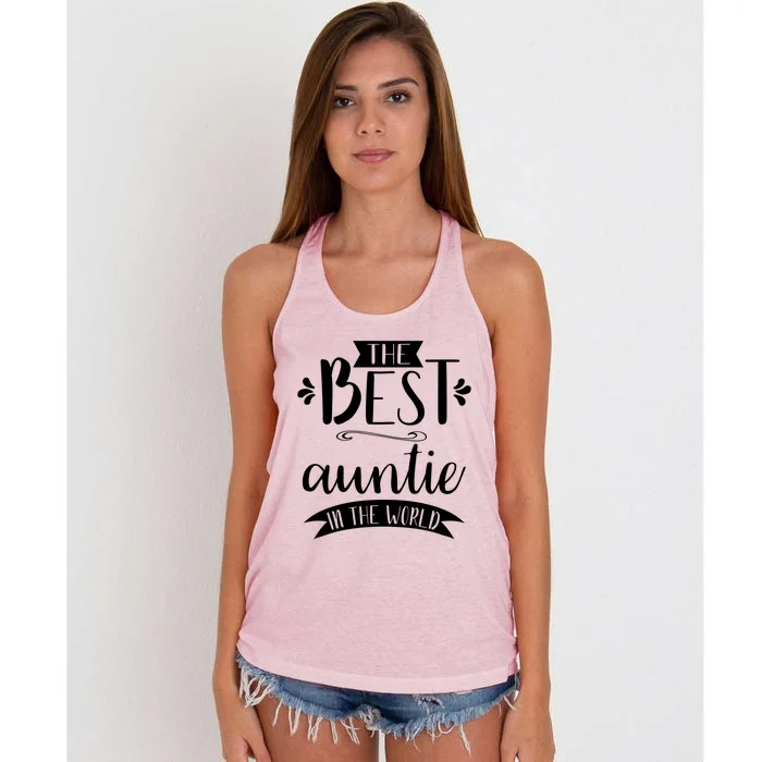 The Best Auntie In The World Best Auntie Ever Graphic Gift Women's Knotted Racerback Tank