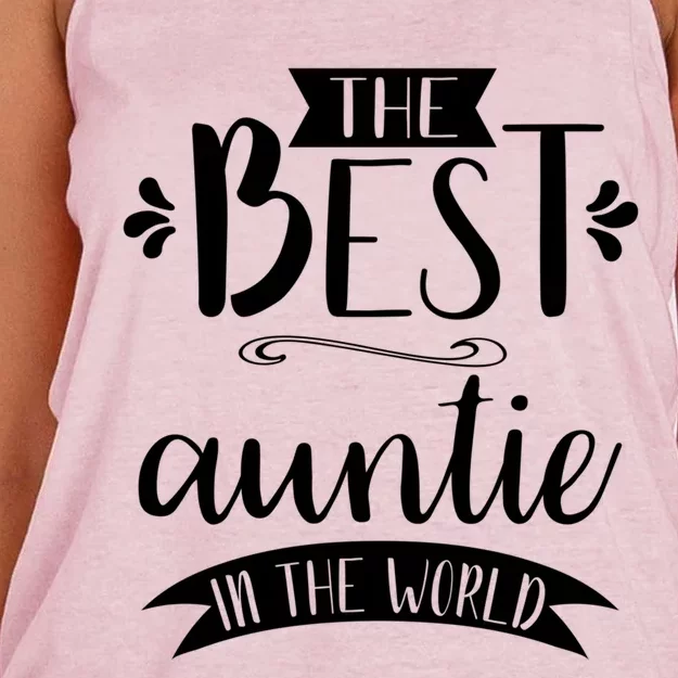 The Best Auntie In The World Best Auntie Ever Graphic Gift Women's Knotted Racerback Tank