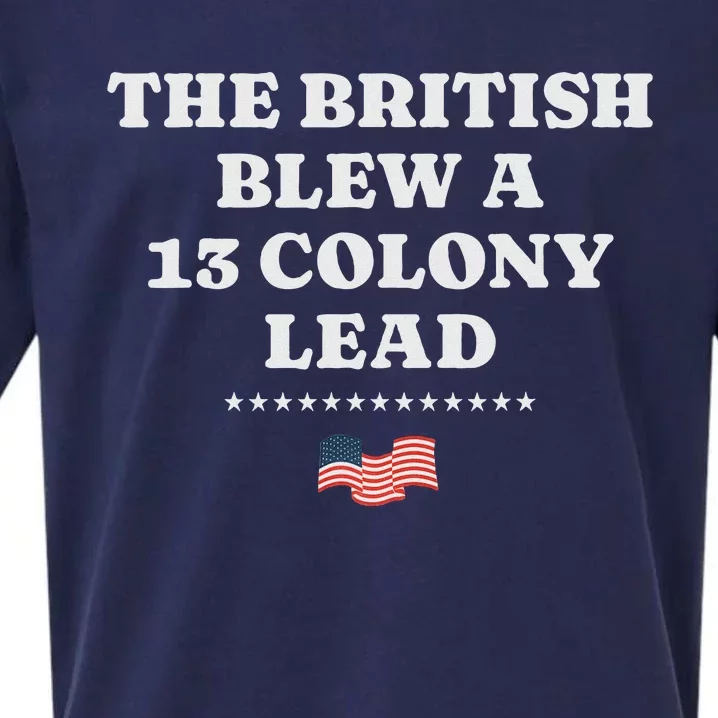 The British Blew It Funny 4th Of July Design Sueded Cloud Jersey T-Shirt