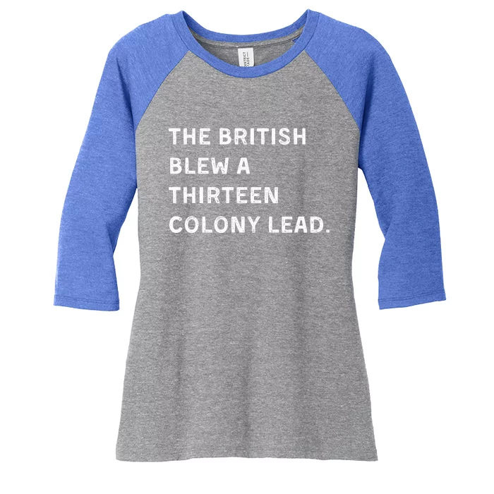 The British Blew A Thirteen Colony Lead Women's Tri-Blend 3/4-Sleeve Raglan Shirt