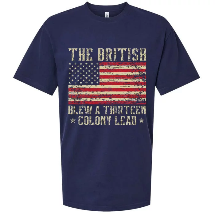 The British Blew A Thirteen Colony Lead 13 1776 4th Of July Sueded Cloud Jersey T-Shirt