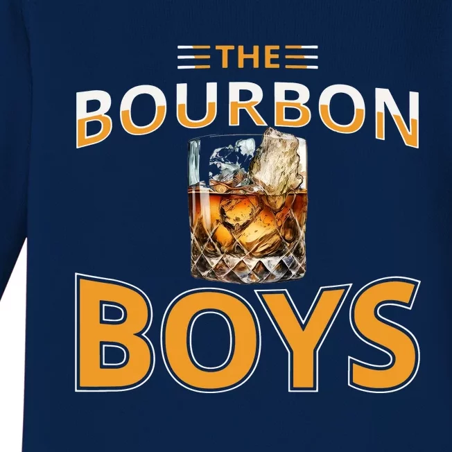 The Bourbon Bourbon On Rocks Highball Drinking Glass Baby Long Sleeve Bodysuit