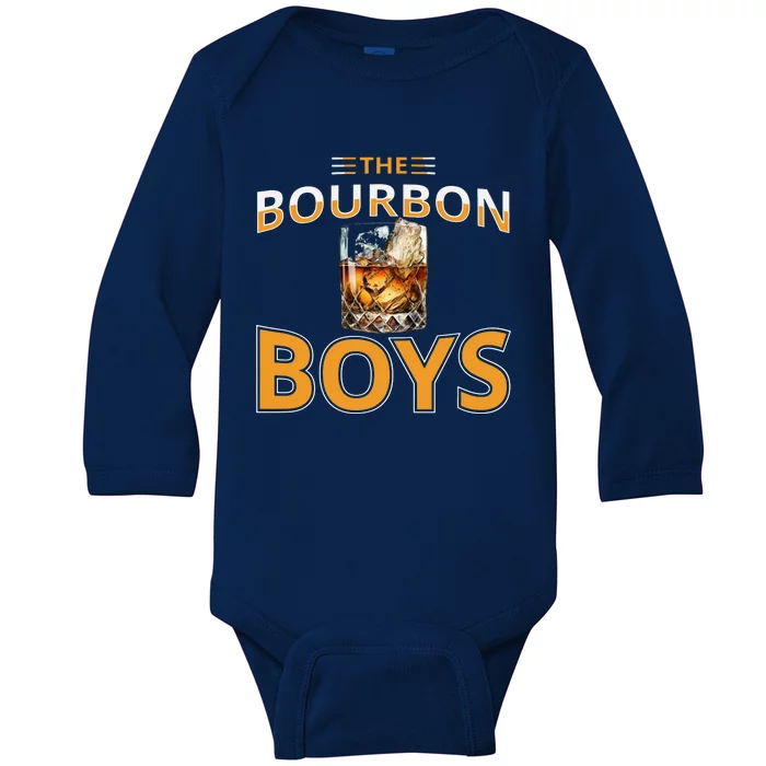 The Bourbon Bourbon On Rocks Highball Drinking Glass Baby Long Sleeve Bodysuit