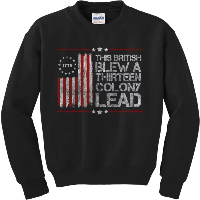 The British Blew A 13 Colony Lead Funny 4th Of July America Flag Vintage Kids Sweatshirt