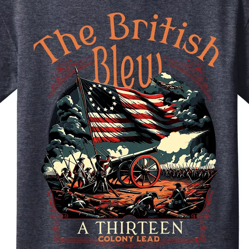 The British Blew A 13 Colony Lead Funny 4th Of July Usa Kids T-Shirt