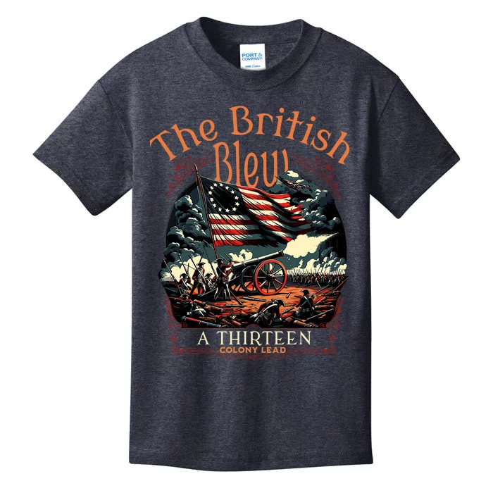 The British Blew A 13 Colony Lead Funny 4th Of July Usa Kids T-Shirt