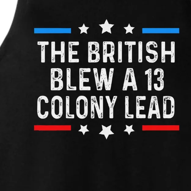 The British Blew It Funny 4th Of July Design Ladies Tri-Blend Wicking Tank