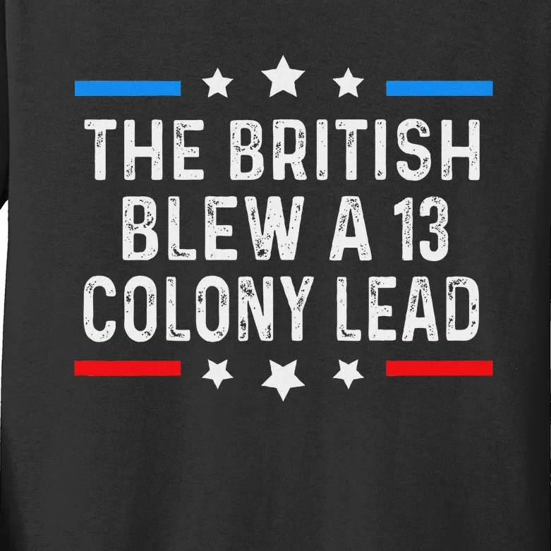 The British Blew It Funny 4th Of July Design Kids Long Sleeve Shirt