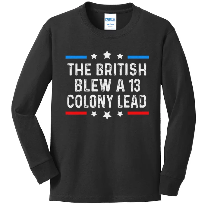 The British Blew It Funny 4th Of July Design Kids Long Sleeve Shirt