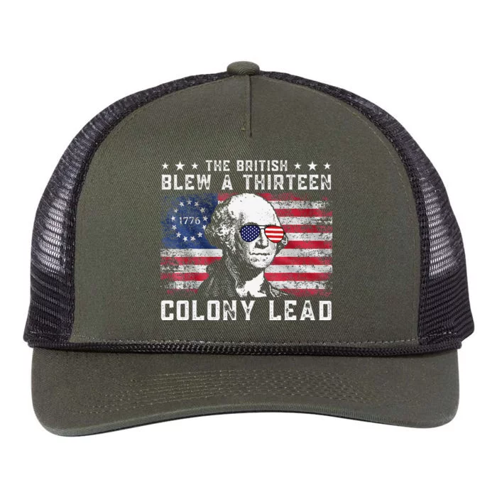 The British Blew A Thirteen Colony Lead Funny 4th Of July Retro Rope Trucker Hat Cap