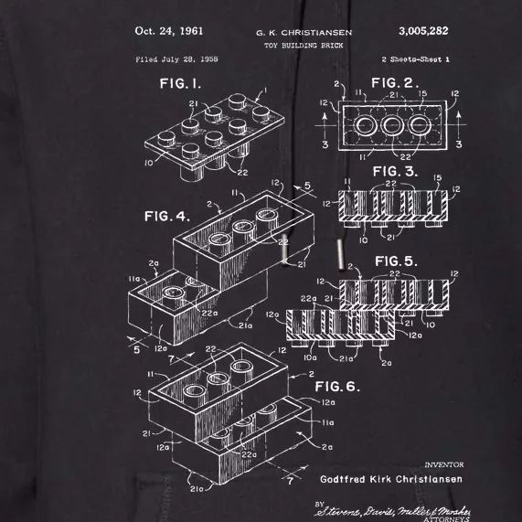 Toy Building Brick Patent Premium Hoodie