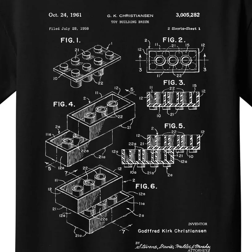 Toy Building Brick Patent Kids T-Shirt