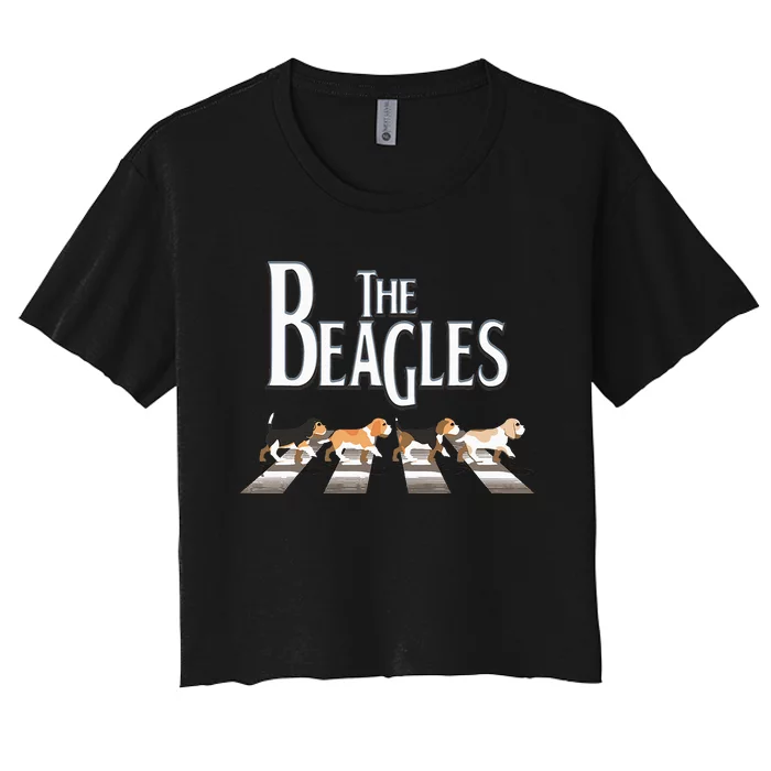 The Beagles Beagle Dog Funny For Beagle Lovers Women's Crop Top Tee