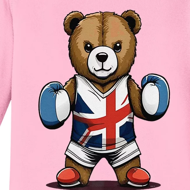 Teddy Bear Boxing Premium Baby Long Sleeve Bodysuit