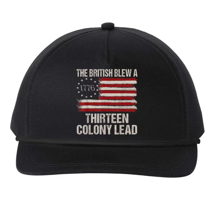 The British Blew A 13 Colony Lead Funny 4th Of July Funny Snapback Five-Panel Rope Hat