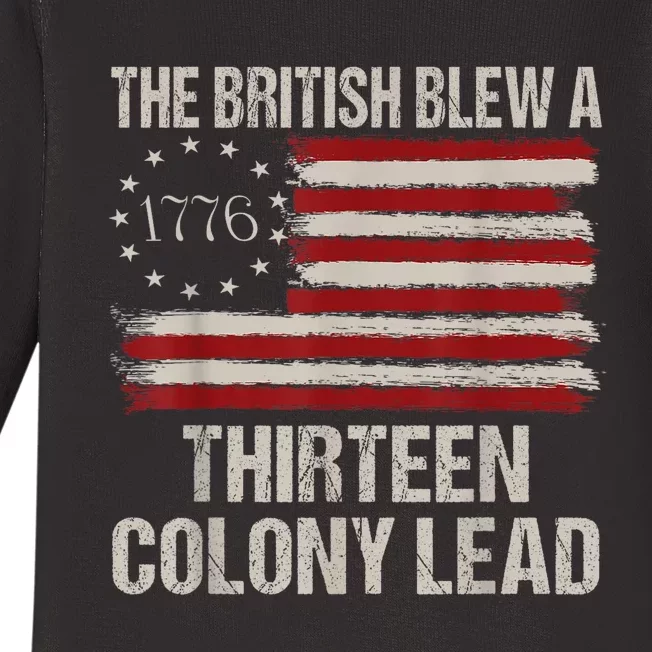 The British Blew A 13 Colony Lead Funny 4th Of July Funny Baby Long Sleeve Bodysuit