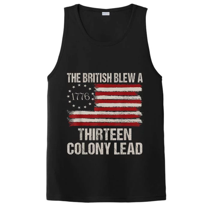 The British Blew A 13 Colony Lead Funny 4th Of July Funny Performance Tank