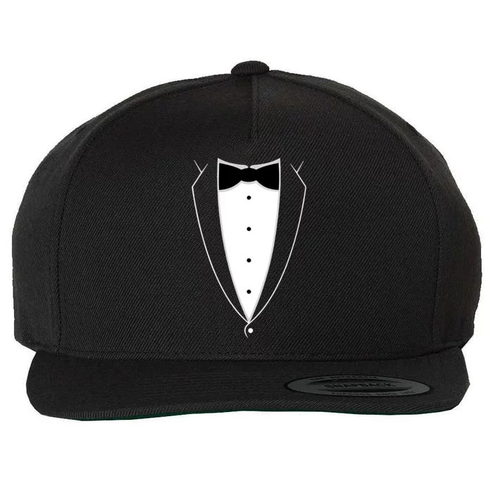 Tstars Black Bow Tie Suit Wool Snapback Cap