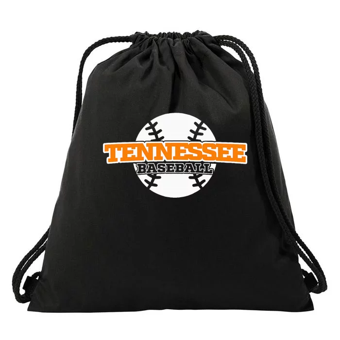 Tennessee Baseball Block Font Drawstring Bag