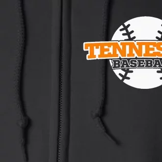 Tennessee Baseball Block Font Full Zip Hoodie