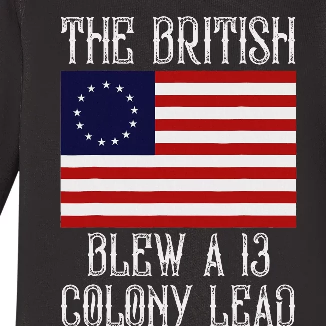 The British Blew A 13 Colony Lead Funny 4th Of July Baby Long Sleeve Bodysuit