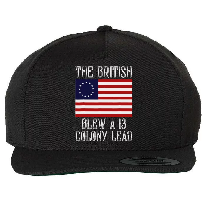 The British Blew A 13 Colony Lead Funny 4th Of July Wool Snapback Cap