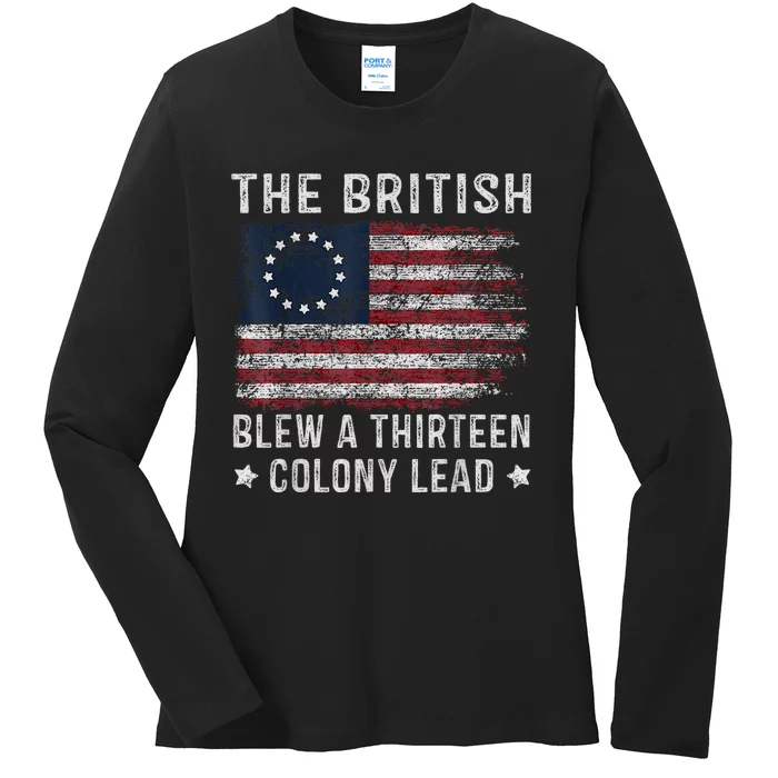 The British Blew A 13 Colony Lead Ladies Long Sleeve Shirt