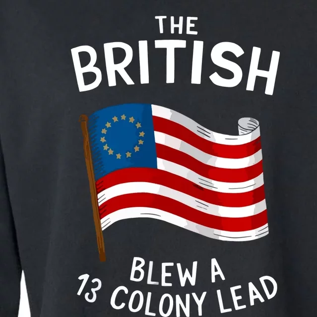 The British Blew 13 Colony Lead American Patriot Baseball Cropped Pullover Crew