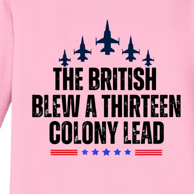 The British Blew A 13 Colony Lead Funny Patriotic Baby Long Sleeve Bodysuit