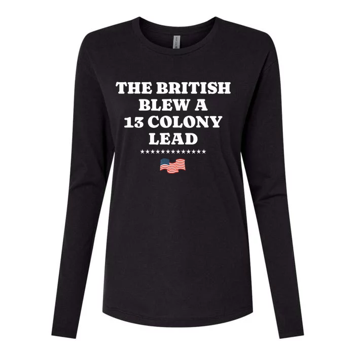 The British Blew A 13 Colony Lead Womens Cotton Relaxed Long Sleeve T-Shirt