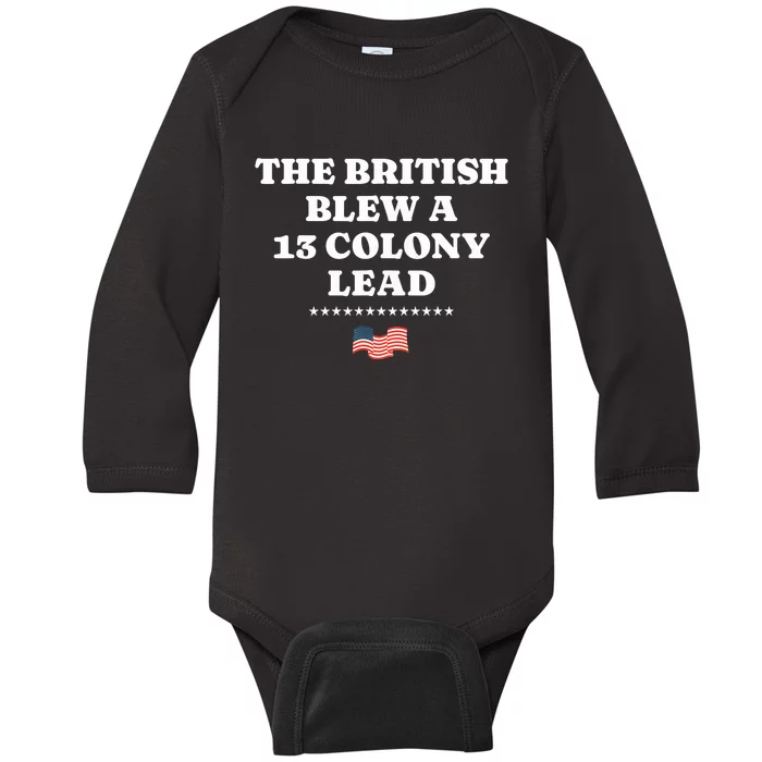 The British Blew A 13 Colony Lead Baby Long Sleeve Bodysuit