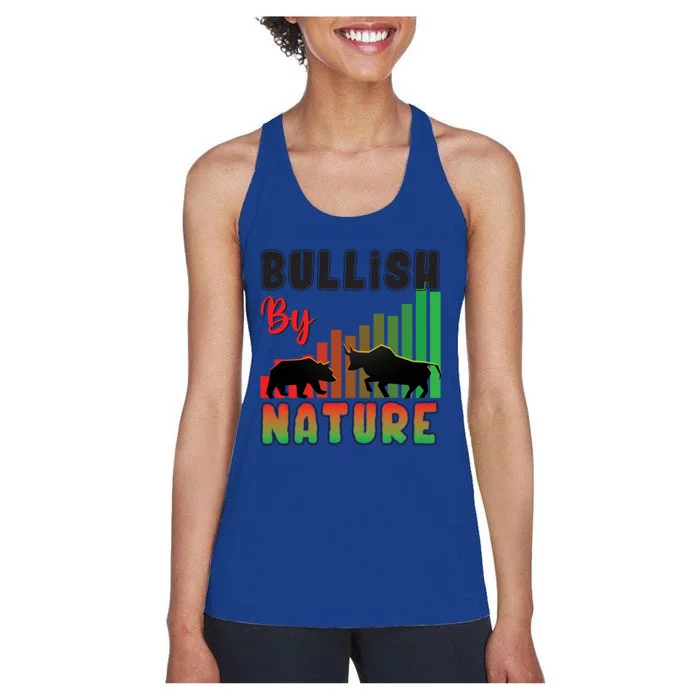 Trading Bullish By Nature Day Stock Trader Gift Women's Racerback Tank