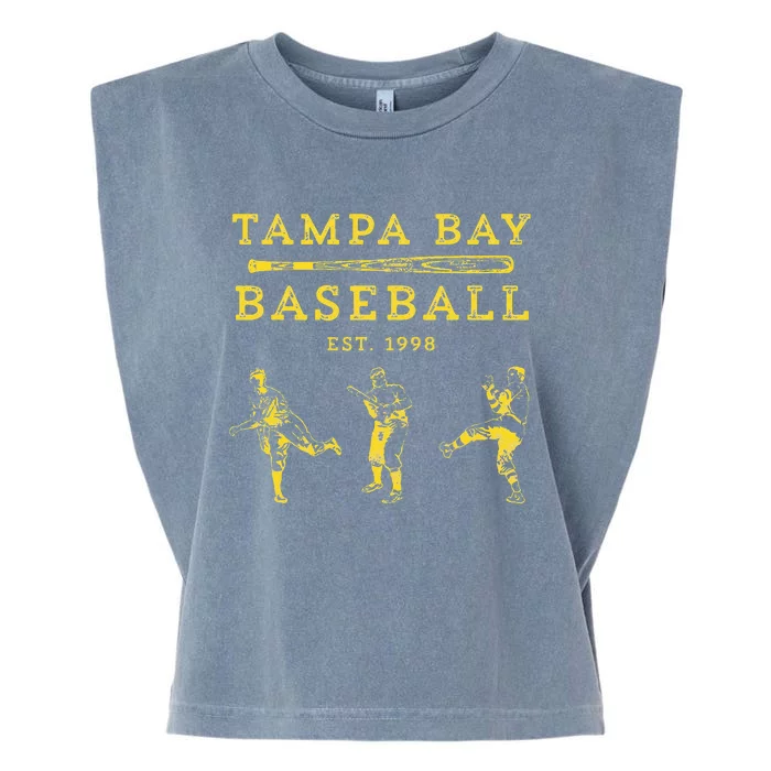 Tampa Bay Baseball Fan Retro Vintage Garment-Dyed Women's Muscle Tee