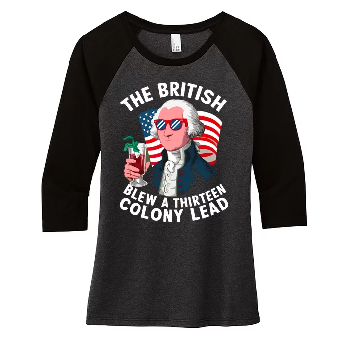 The British Blew A 13 Colony Lead Women's Tri-Blend 3/4-Sleeve Raglan Shirt