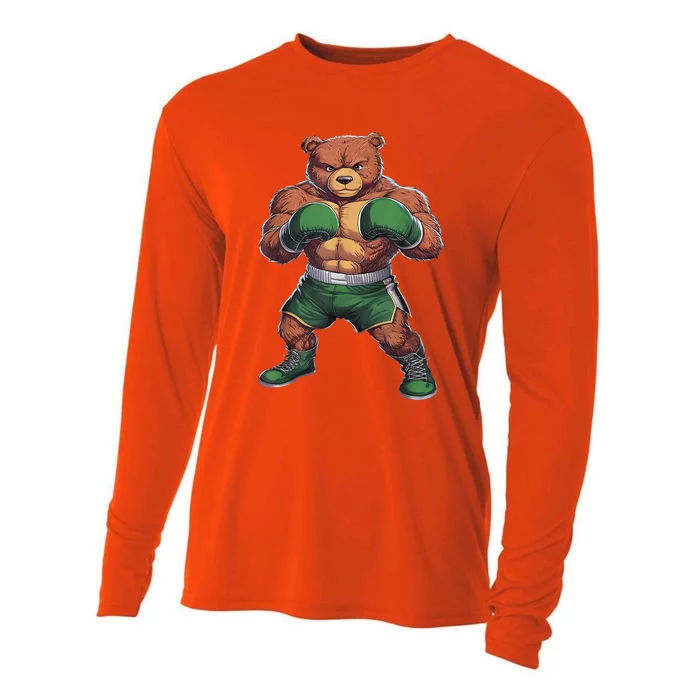 Teddy Boxer Bear Stylish Boxing Player Teddy Bear Cooling Performance Long Sleeve Crew