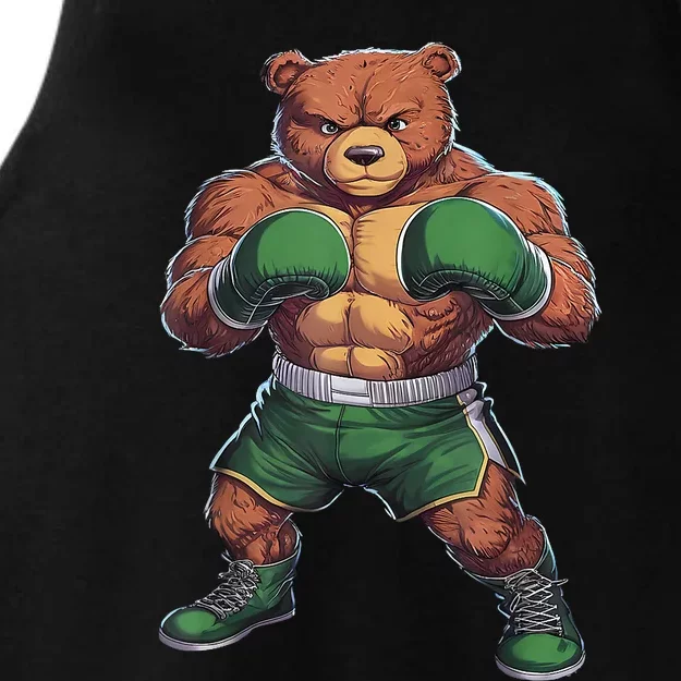 Teddy Boxer Bear Stylish Boxing Player Teddy Bear Ladies Tri-Blend Wicking Tank