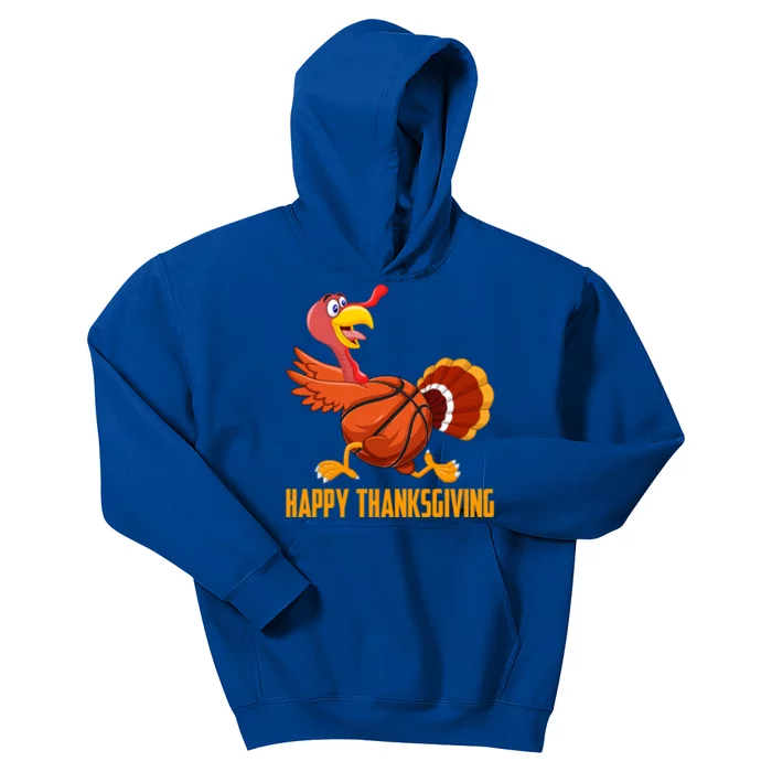 Turkey Basketball Ball Autumn Fall Vibes Happy Thanksgiving Great Gift Kids Hoodie