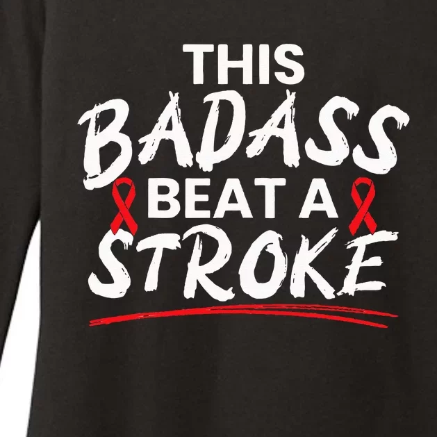 This Badass Beat A Stroke Awareness Brain Attack I Wear Red Womens CVC Long Sleeve Shirt