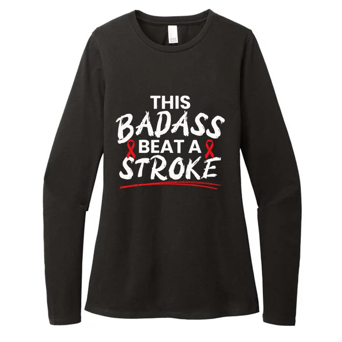 This Badass Beat A Stroke Awareness Brain Attack I Wear Red Womens CVC Long Sleeve Shirt