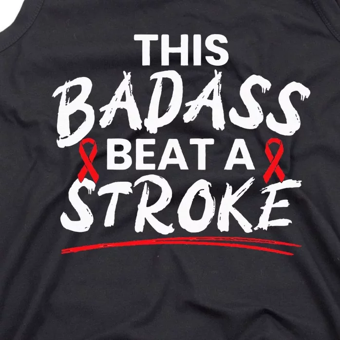 This Badass Beat A Stroke Awareness Brain Attack I Wear Red Tank Top