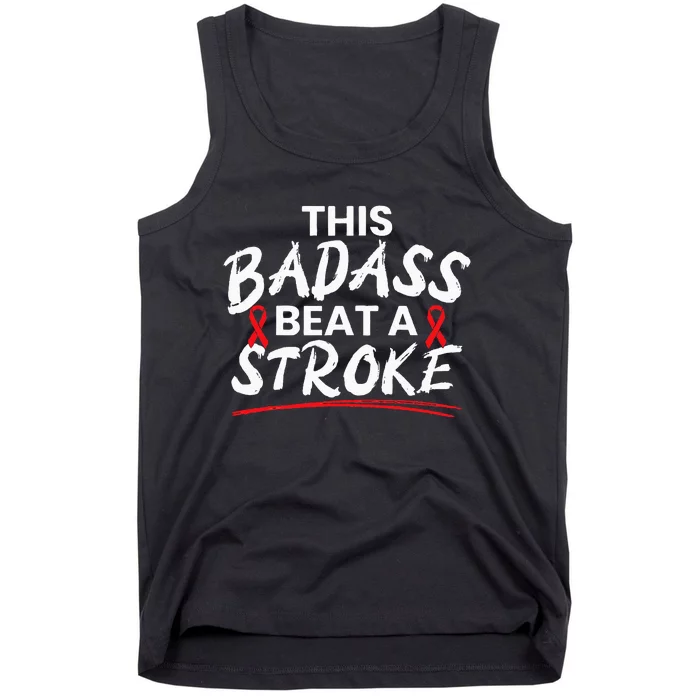 This Badass Beat A Stroke Awareness Brain Attack I Wear Red Tank Top