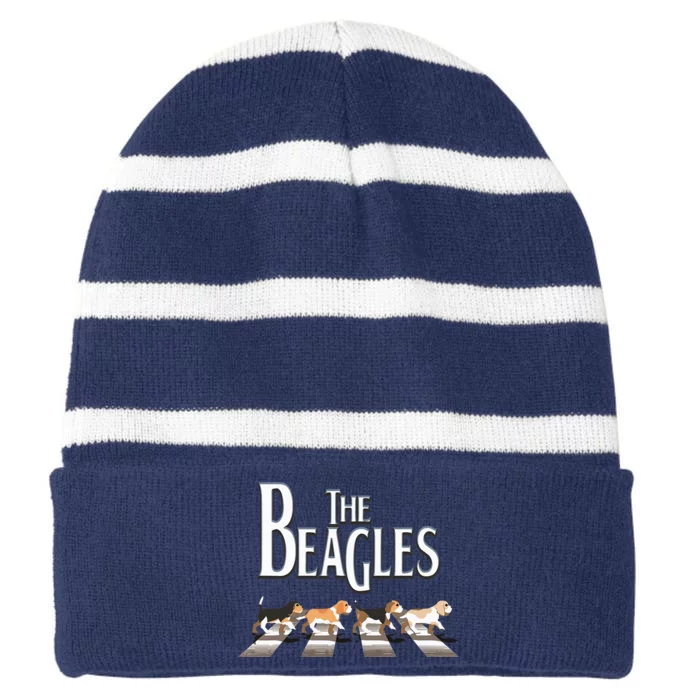 The Beagles Beagle Dog Funny For Beagle Lovers Striped Beanie with Solid Band