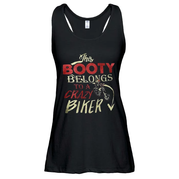 This Booty Belongs To A Crazy Biker Funny Biker Ladies Essential Flowy Tank