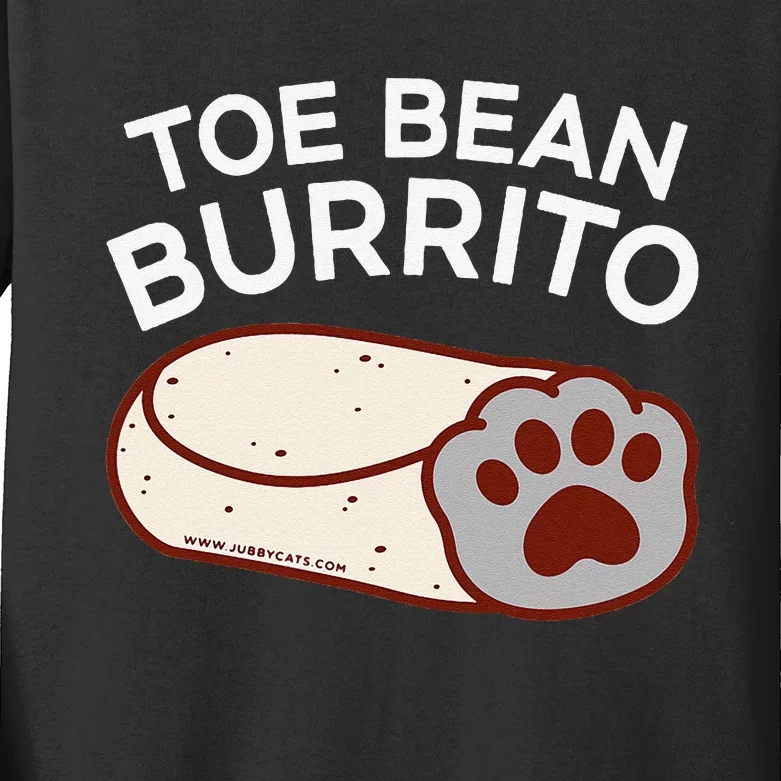 Toe Bean Burrito Funny Cute Cat Puns Toe Beans Kids Long Sleeve Shirt