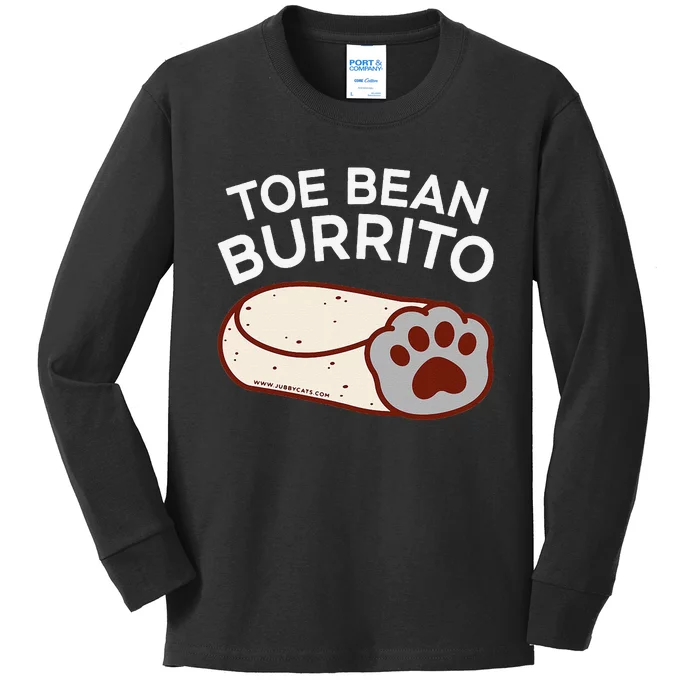 Toe Bean Burrito Funny Cute Cat Puns Toe Beans Kids Long Sleeve Shirt