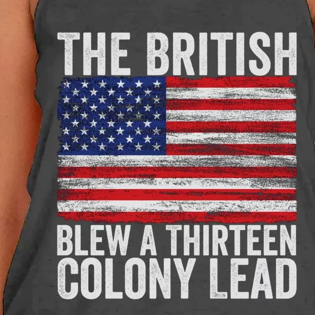 The British Blew A Thirteen Colony Lead Women's Knotted Racerback Tank