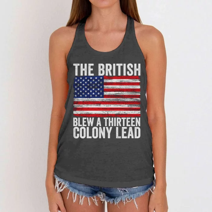 The British Blew A Thirteen Colony Lead Women's Knotted Racerback Tank